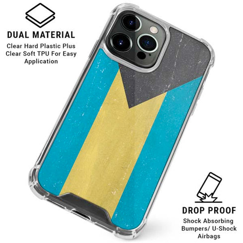 Bahamas Flag Distressed iPhone 16 Pro Max Clear Case